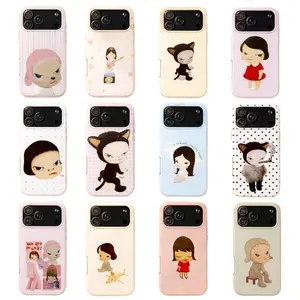 Kawaii Funny Yoshitomo Nara Tough Phone Cases For iPhone 17 16 15 14 13 12 11 Promax Pro Max Plus Air Shockproof Protective Cover Best Gifts of Christmas Halloween Birthday Valentine