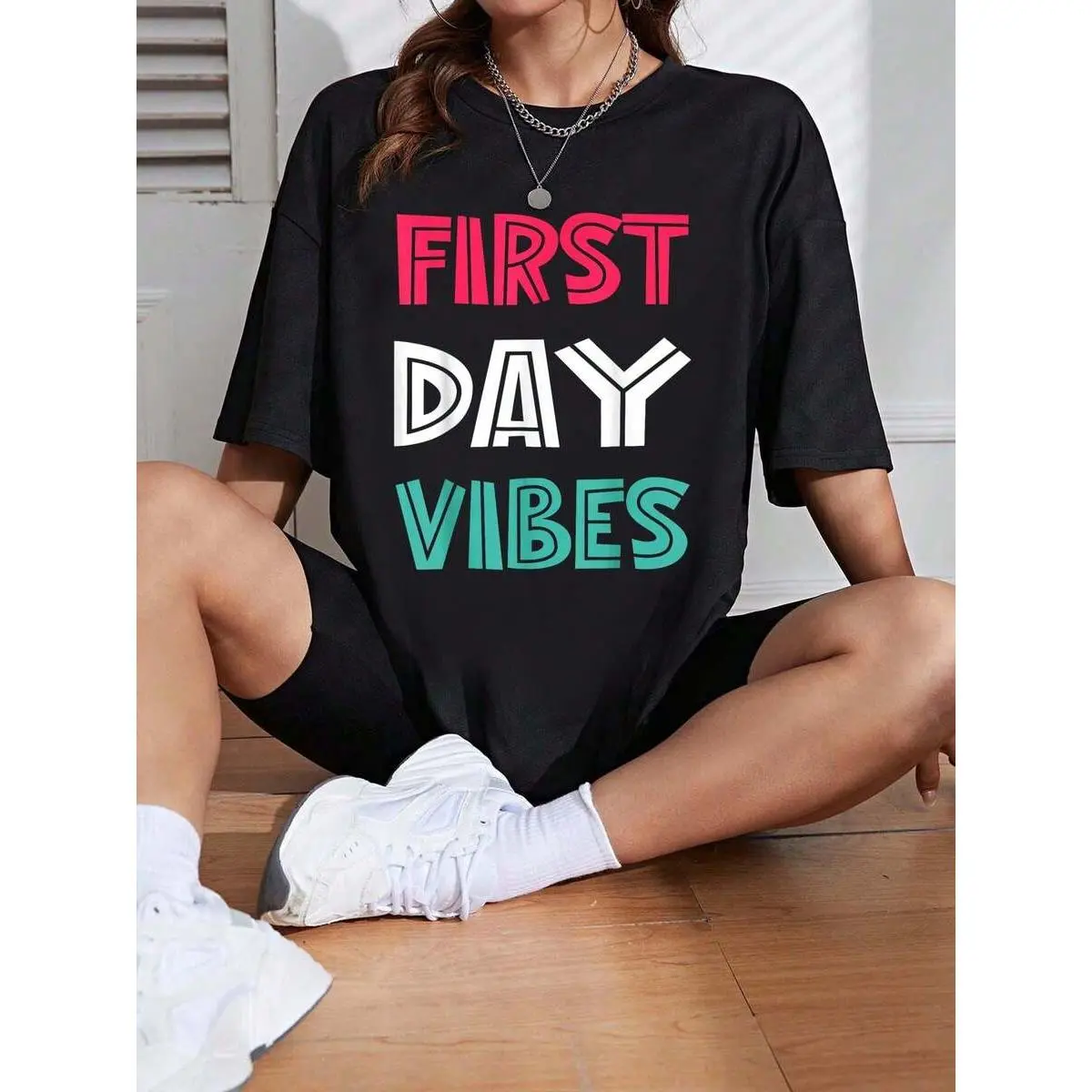 First Day Vibes Back To School For Students And Teachers T-Shirt Back To School Graphic Tee 100% Cotton Perfect For Daily Casual Wear