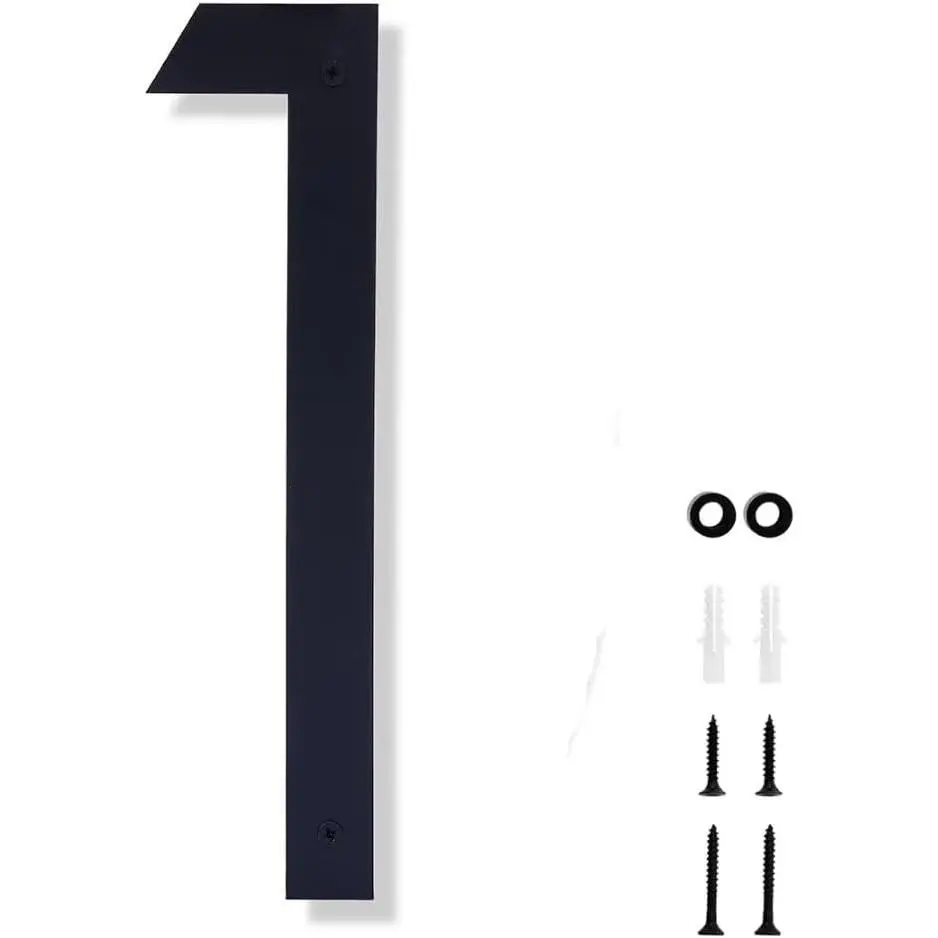 10 Inch House Numbers for Outside Modern Black House Number Large Metal Address Numbers for Outside Floating Door Numbers with  Kit for