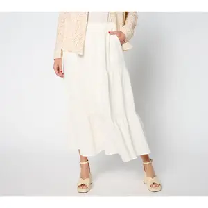 Studio Park x Amy Stran Petite Cotton Gauze Tiered Skirt