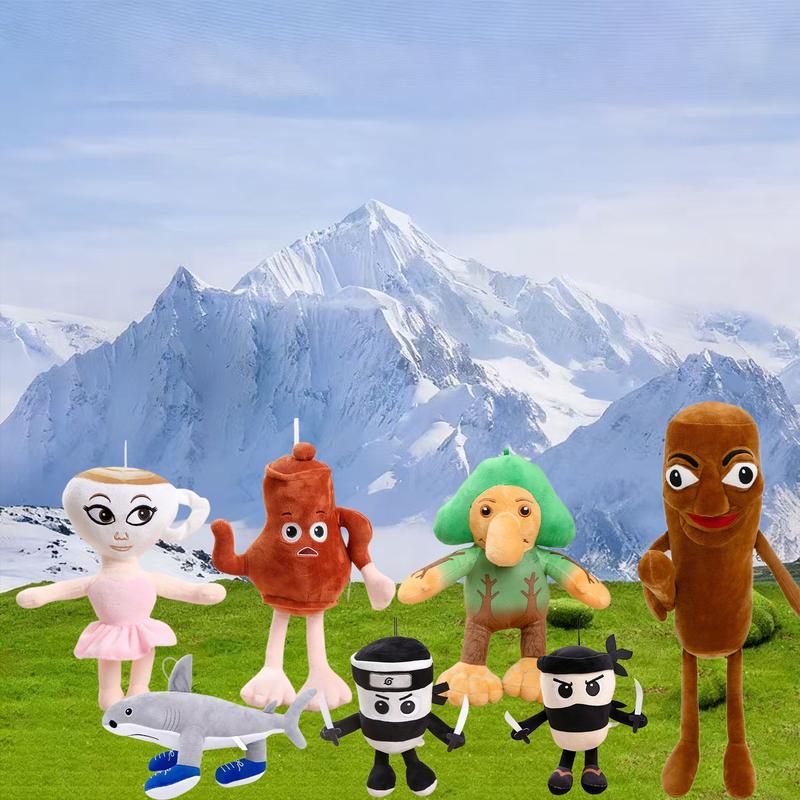 Large Size Tung Tung Tung Sahur, Tralalero Tralala, Shimpanzinni Bananini, Lirili Larlla, Cappuccino Assassino Italian Brainrot Inspired,  Plush Soft Stuffed Meme Dolls for Collectors & Fans, Funny Halloween/Birthday/Christmas Gift Ideas