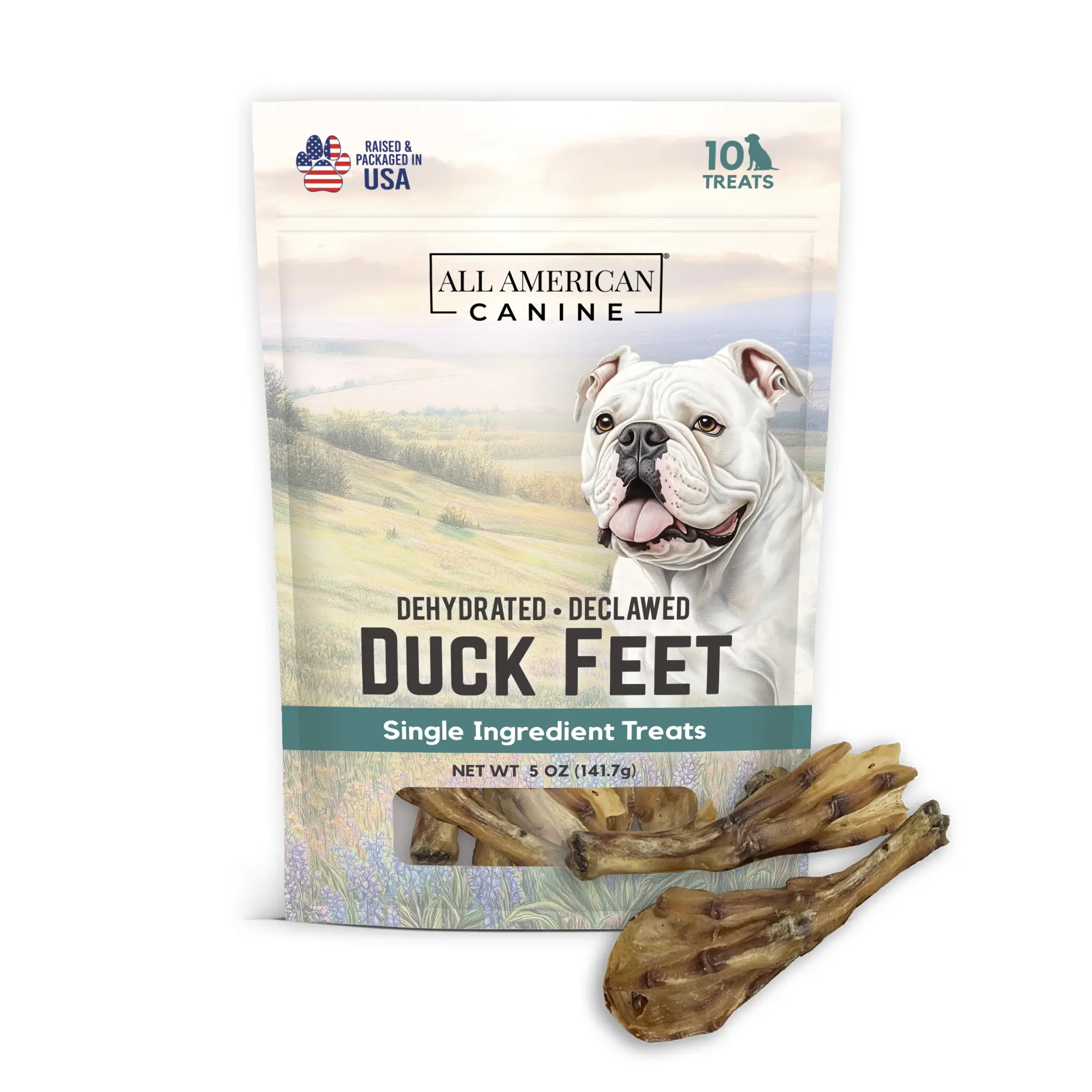 Duck Feet Natural Single Ingredient 10 Chewy Digestible Low-Fat Dehydrated Dog Treats for Training, Rewarding, Teeth Cleaning Food for dogs. Dental, great for teeth.