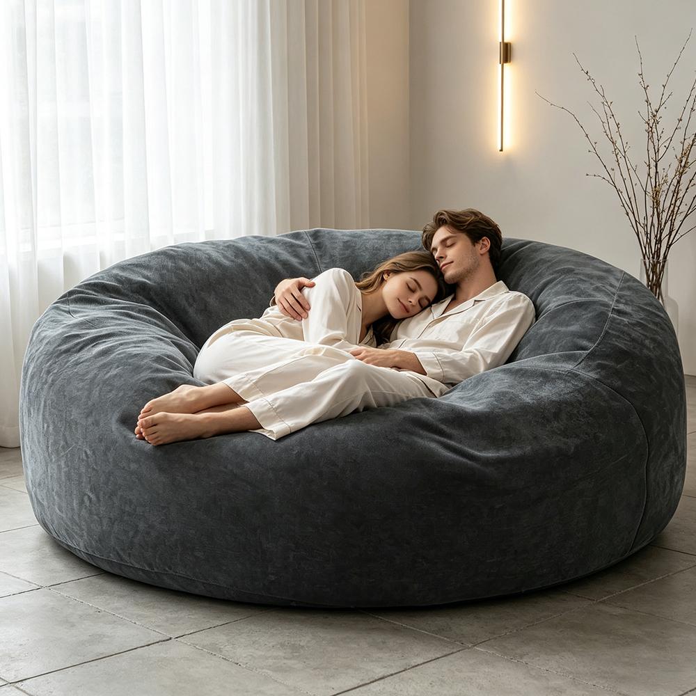 Bean Bag Chair for Adults, Giant Bean Bag with Filler & Machine Washable Cover, Fluffy Bean Bag Chairs Oversized Beanbag Lounge Chair for Living Room, Bedroom Dorm(4/5/6FT))