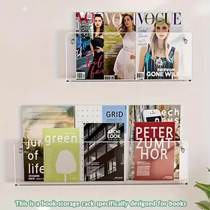 Fashion Acrylic Floating Wall Shelf, Wall Mounted Organizer, Space Saving Storage & Display for Books, Records, Home Decor, Easy Installation, Multifunctional Aesthetic Appeal