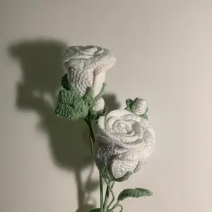 Crochet white rose