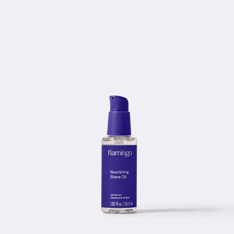 Flamingo Mini Nourishing Shave Oil TSA-Friendly Travel Size Aftershave Avocado & Coconut Blend for Sensitive Skin Foam Moisturizing