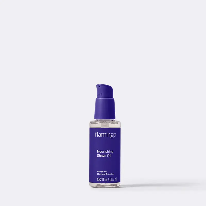 Flamingo Mini Nourishing Shave Oil TSA-Friendly Travel Size Aftershave Avocado & Coconut Blend for Sensitive Skin Foam Moisturizing