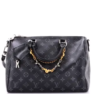 Pre-owned Louis Vuitton Canvas Coated, Leather Top Handle Bags Speedy Soft Bandouliere Bag Monogram Eclipse Canvas 30 by Rebag