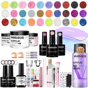 VANSISOS Pro Acrylic Nail Kit with UV Lamp - All-in-One Starter Set for Beginners | TikTok Favorite Nail Art Supplies & Charms Collection