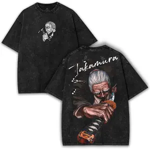 Takamura x Sakamoto Days – ORDER Assassin Vintage Oversized Tee with Washed Anime Print Cotton Menswear
