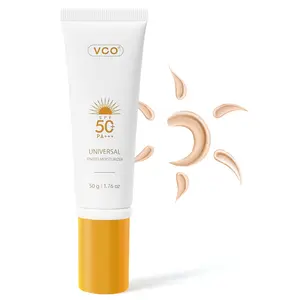 VGO-New Upgraded Universal Tinted Moisturizer with SPF 50+ Earthy yellow liquid It can be used as foundation liquid-A sunburn prevent sunscreen waterproof sunscreen