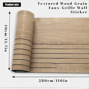Peel and Stick 3D Wood Grid Wall Panel Thick Waterproof Vinyl Sound Insulation Retro Wallpaper for Home Living Bedroom Decor