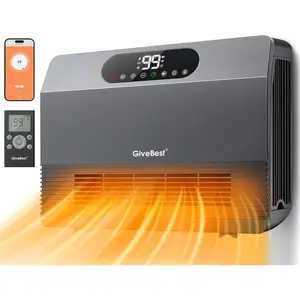 Smart Wall Heater, 1500W Fast Heating Space Heater for Bedroom, Electric Room Space Heater with tat for Indoor Use, Easy Wall Mounted, On/Off Timers, Compatible with Alexa