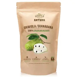 Graviola / Guanabana Polvo Simple y Entero 100% Pure Leaf and Fruit Powder Non-GMO Vegan 8oz 227g Boosts Immune System with Antioxidants
