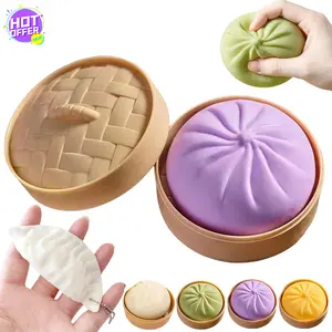 Giant Glitter Dumpling, Giant Dumpling Squishy, Mega Rainbow Dumplings, Cute Anxiety Relief Fidget Toy, Soft Squeeze Decompression Dough Large Stress Relief Sensory Ball for Adults & Kids