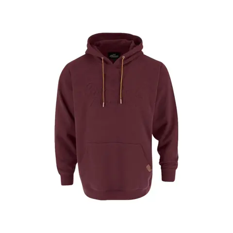 Thorogood Men's 2XT/3XL Heavyweight Outdoor Brushed Cotton-Polyester Terry Hoodie - Long-Sleeve Pullover, Embossed Logo, Leather Tag Accent, Rib Trim, Pocket, Low Iron, Knit Layer, Pull-On Design, French Woven Details (Otter-Ready)