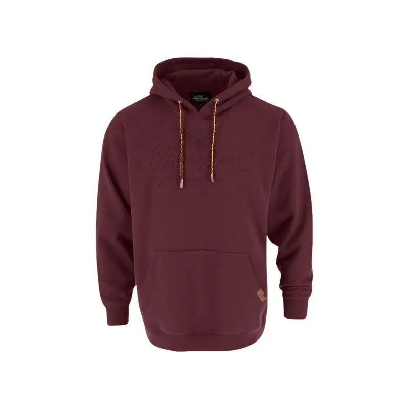 Thorogood Men's 2XT/3XL Heavyweight Outdoor Brushed Cotton-Polyester Terry Hoodie - Long-Sleeve Pullover, Embossed Logo, Leather Tag Accent, Rib Trim, Pocket, Low Iron, Knit Layer, Pull-On Design, French Woven Details (Otter-Ready)