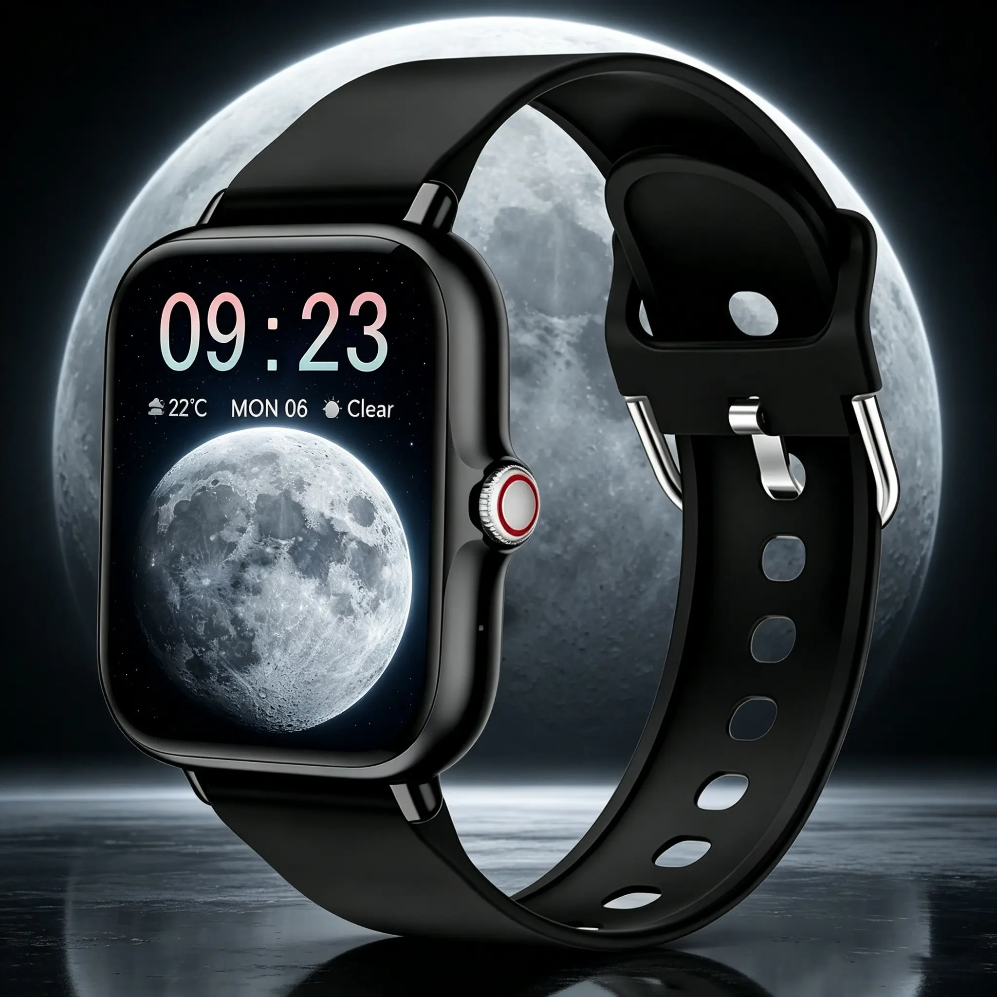 Wearable Smart Wristwatch with 1.83-Inch Full Touch Screen, Built-In Camera, Android Compatibility, Wireless Calling, Push Notifications, Multiple Sports Modes, Weather Updates, Photo Control, Pedometer