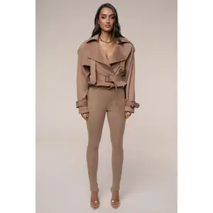 Tan Latte Cropped Jacket
