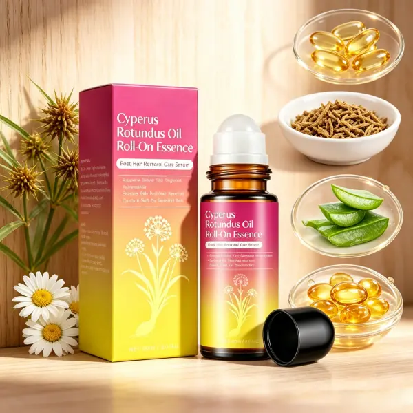 Cyperus Rotundus Oil Roll-On Essence Post Hair Removal Serum, Soothes Redness Irritation & Ingrown Hairs, Slow Down Hair Regrowth After Waxing Shaving, Gentle After Care Oil for Sensitive Skin