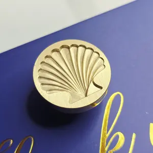 Brews & Balms Scallop Shell Wax Seal Stamp 0.98 Inch Solid Brass for Letters Gifts and More Elegant Sealing with Coastal Lore Symbolism