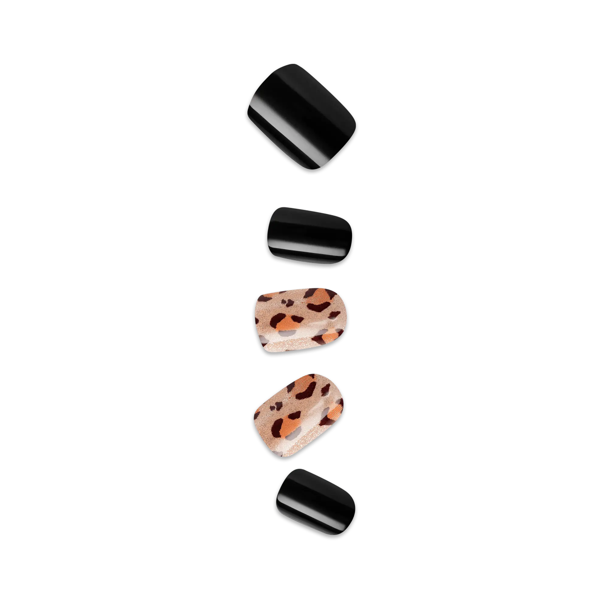 Impress Design No Glue Fake Press On Nails - Romantique | Design, Black, Short, Squoval, Manicure