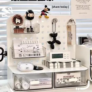 Acrylic Desk Organizer with Drawers, Desk Organizer Tidy, Multilayer Storage Box for Pens, Office Supplies, Makeup, Stationery Organizer | Student & Office Desktop Organizer