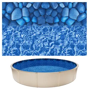 VEVOR 27ft Pool Liner, Round UniBead Swimming Pool Liner for 52 in Wall Height, Premium Vinyl, Easy Install with Leak-Proof Patches, Designed for Steel Sided Above-Ground,Outdoor, Boulder Swirl