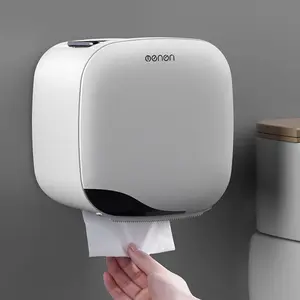 Premium Hand Paper Towel Box, No-Drill Toilet Roll Holder, Waterproof Bathroom Storage Box, Durable & Convenient Design