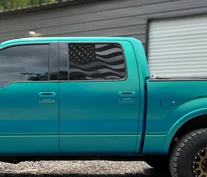 Wavy American Flag Rear Truck Cab Window Graphic Decal