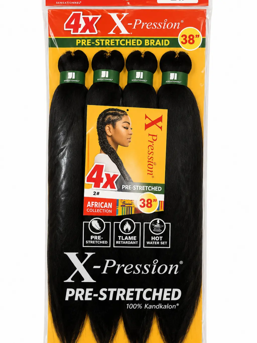 4x Synthetic Expression Braid Hair Extensions, Fashion Accessory for Braided Hairstyling