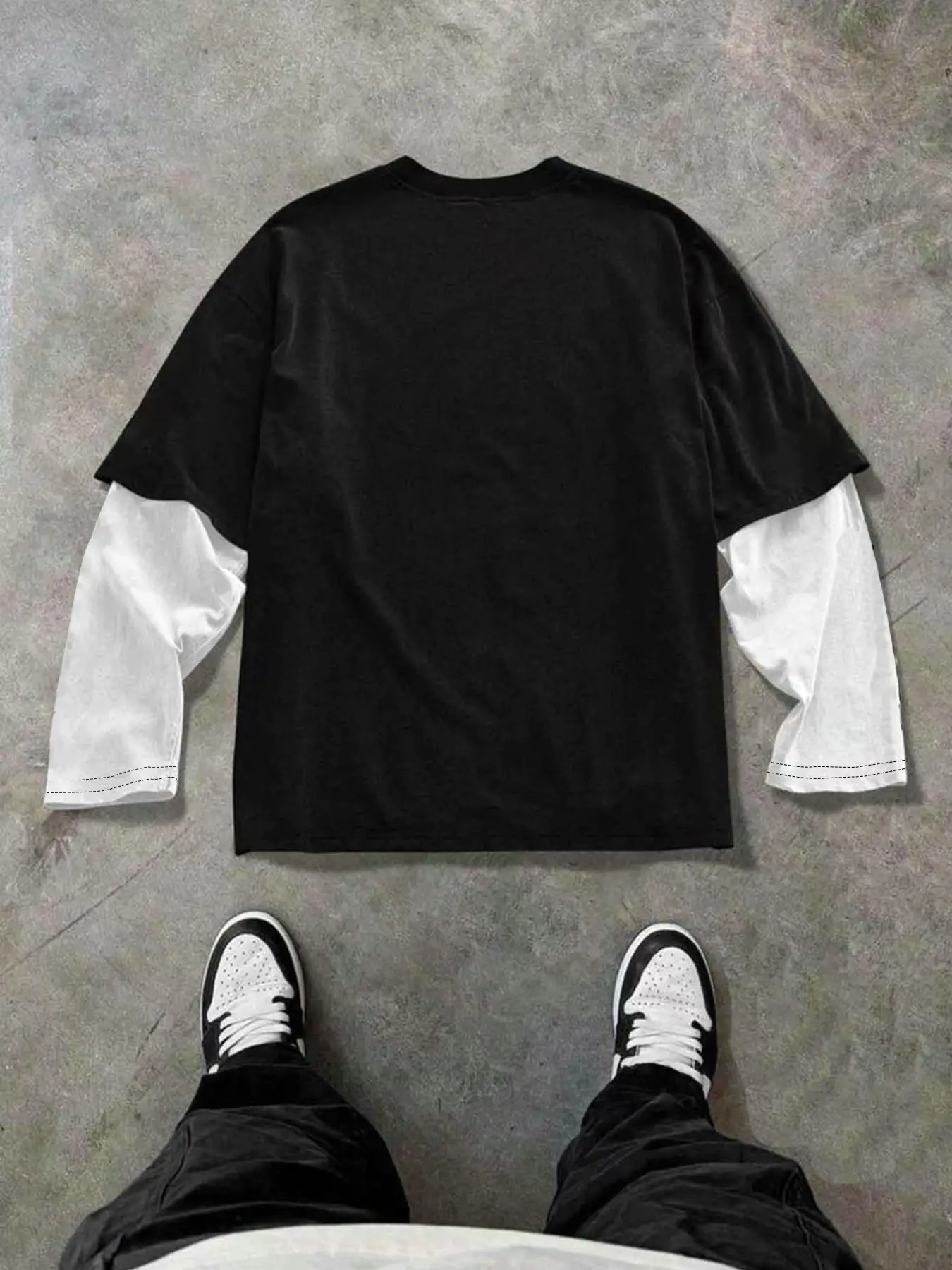 Men's Y2K Cyber Gothic Graphic Layered Long Sleeve T-Shirt