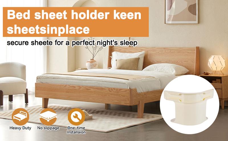 Bed Lock Sheet Holders ,Bed Sheet Holder Straps Fits Any Size Mattress Keeping The Sheets Firm ,Easy Installation Sheet Clips, Stay (4pcs)