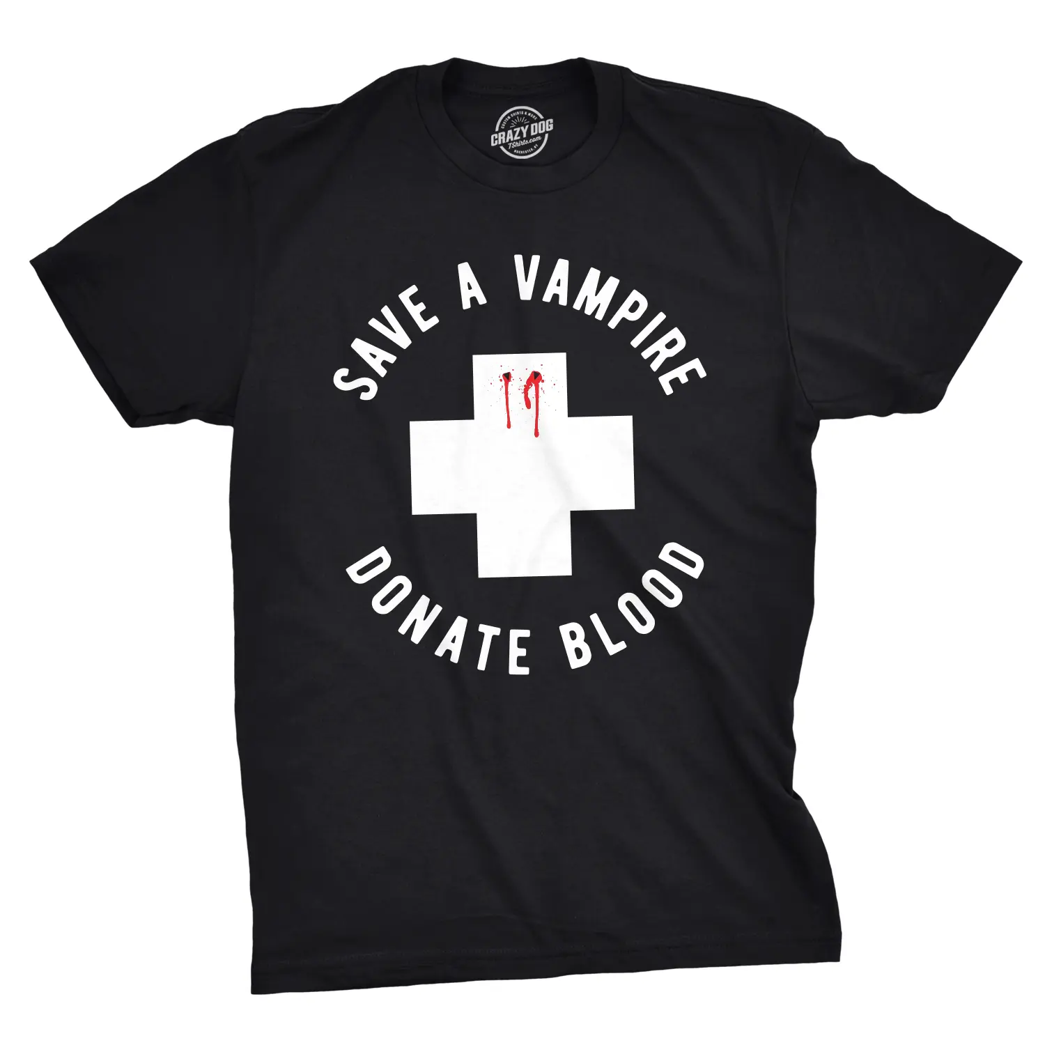 Mens Save A Vampire Donate Blood T Shirt Funny Sarcastic Halloween Night Tee for Guys Mens Funny T Shirts Cool Vintage Fashion T-Shirt Gift Classic Menswear Halloween Apparel for Men Funny Sarcastic Short Black