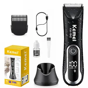 Kemei Km-1845 Hair Trimmer, Ceramic Blade, Waterproof Dry Wet Use, USB-C Charging, Ipx7 Water Resistant, Unisex Wireless Shaver