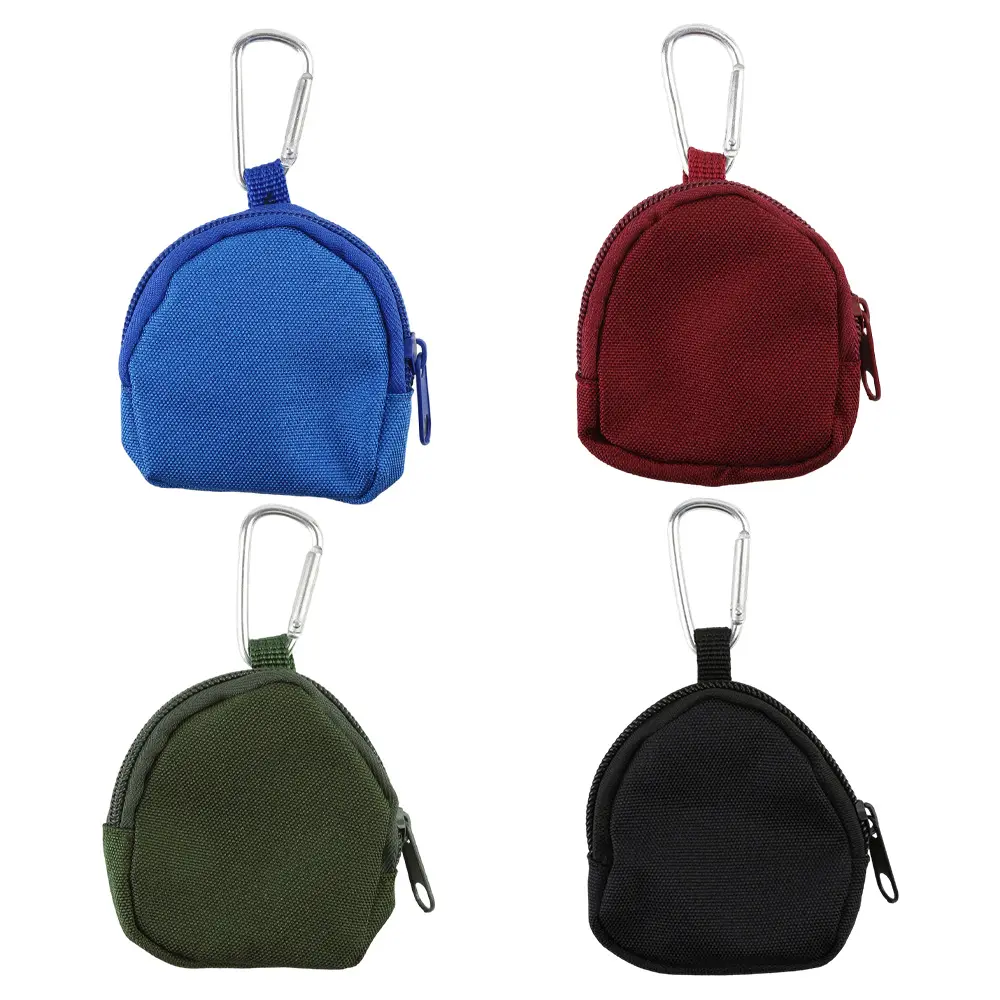 4PCS Mini Keychain Pouch, Black Mini Coin Purse Keychain, Black Nylon Coin Pouch for Earphone Car Key Backpack Accessory Pouches