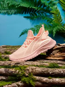 Women's Breathable Knit Low Top Sneakers, Round Toe Lace-Up Casual Shoes, Eva Cushioning Sole, All Seasons Comfort, Walking & Daily Wear, Lightweight Breathable Sneakers