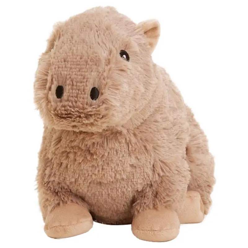 Warmies Brown Capybara Plush Dog Toy - Microwave-Safe Pet Supply Accessory with Heat Therapy, Plush Fabric
