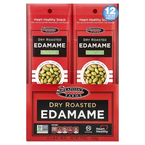 Seapoint Farms Dry Roasted Edamame, Sea Salt, 12 Packs, 1.58 oz (45 g) Each