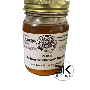 Pint Jar 2024 Harvest RAW Urban Wildflower Honey