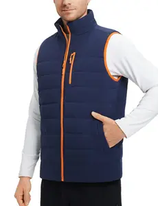 baleaf Men's Puffer Vest Lightweight Warm Outerwear Zip Up Fleece Winter Sleeveless Pockets Jacket Hiking Golf Running