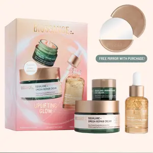 Biossance Uplifting Glow Holiday Set, Firm and Lift Serum, Marine Algae Eye Cream, Omega Repair Cream ($112 value)
