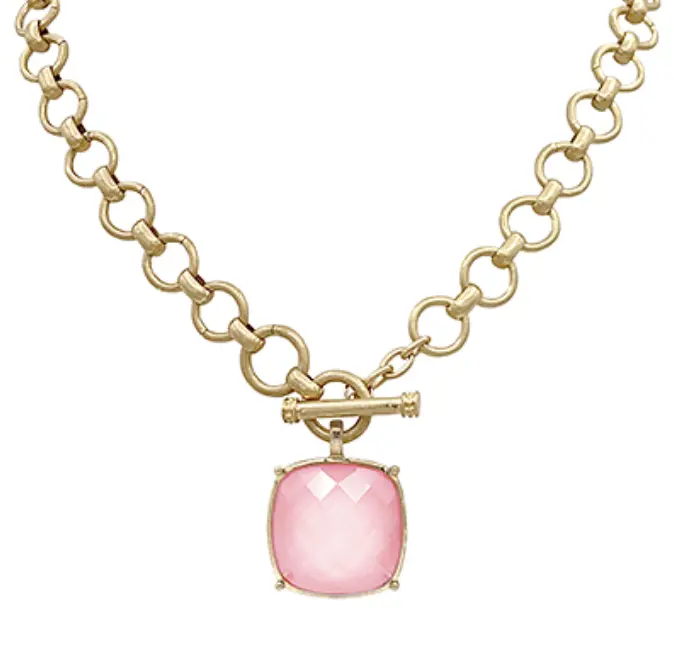 Designer-inspired gold chain pendant necklace