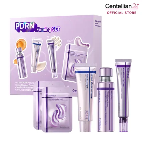 [Centellian24] Pharmacy PDRN Firming Set [TikTok Exclusive] | 360° Shot PDRN Serum + Expert Madeca Cream Active Renew PDRN + PDRN Eye Cream + Eye Patch | Firming, Elasticity & Hydration | Soothing & Barrier Care | Korean Skincare
