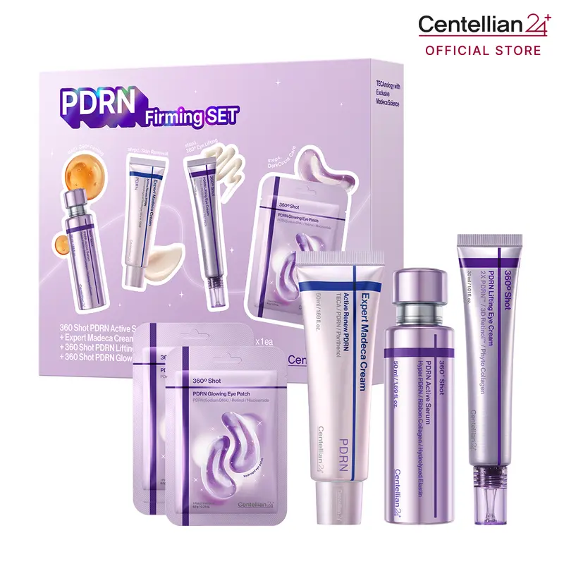 [Centellian24] Pharmacy PDRN Firming Set [TikTok Exclusive] | 360° Shot PDRN Serum + Expert Madeca Cream Active Renew PDRN + PDRN Eye Cream + Eye Patch | Firming, Elasticity & Hydration | Soothing & Barrier Care | Korean Skincare