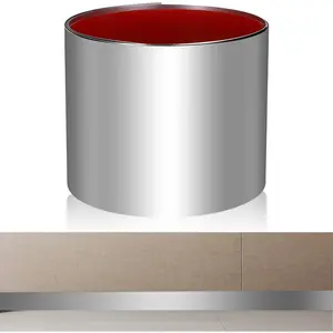 4" x 9.8ft Self-Adhesive Stainless Steel Kick Plate, Anti-Scratch Peel and Stick Metal Cabinet Door Protector Baseboard Trim, Base Cover for Wall Door Kitchen Island Cupboard, Shiny Silver