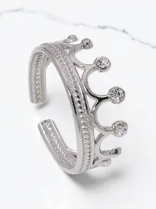 Geometric- Crown in Silver - adjustable ring -Item# NH37194647 $18.99