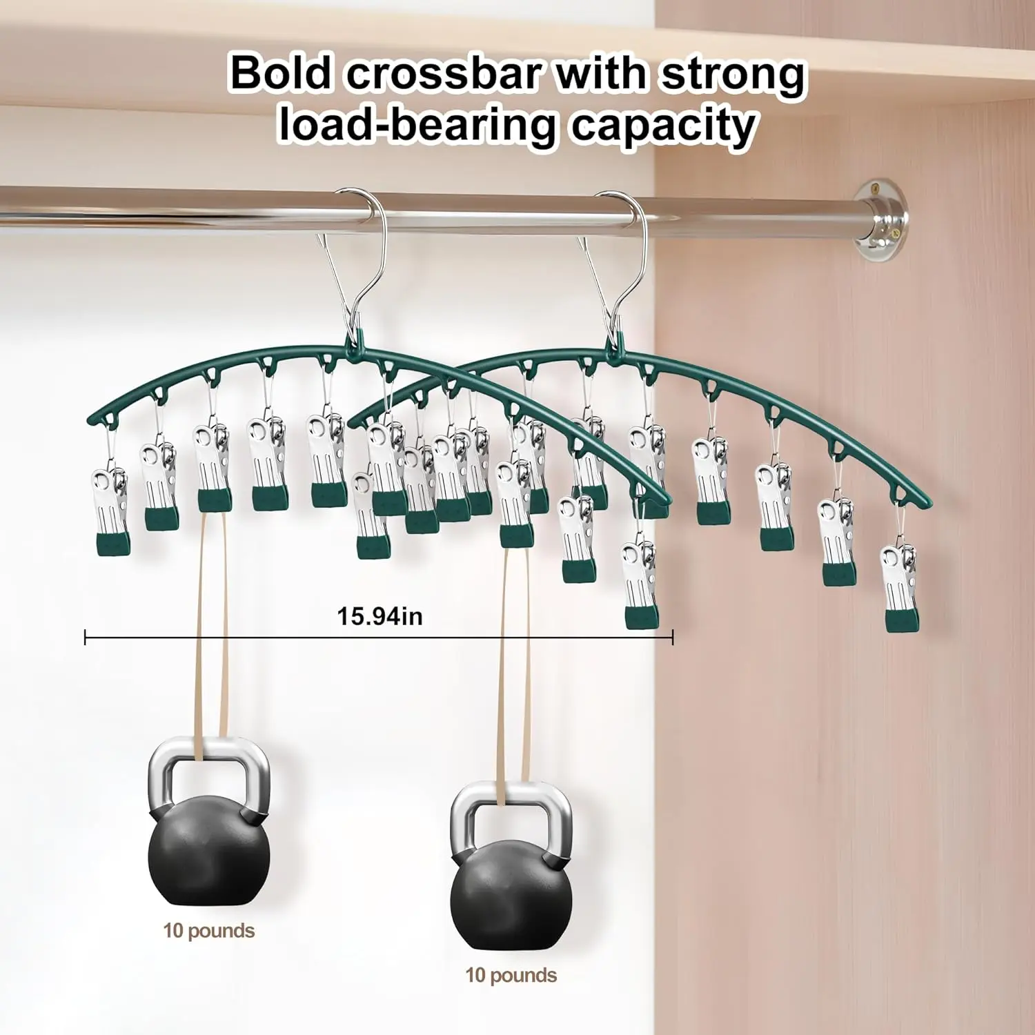 3 Pack  Stainless Steel  Legging Organizers with Clips for Closet - Space Saving Hangers for Leggings, Pants, and Accessories drawer Heavy Duty Clothespins Hanging