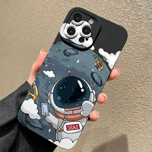 Outer Space Astronaut Phone Case, Compatible with iPhone 11/12/13/14/15/16 Series, Durable Shockproof Protective Cover, Stylish Design, Accessories