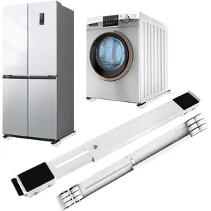 Heavy Duty Extendable Appliance Rollers Mobile Washing Machine Base,Furniture  Mobile Roller,Fridge Stand Moving Cart Appliance Wheels for Washing Machines,Dryers, Refrigerators (White)